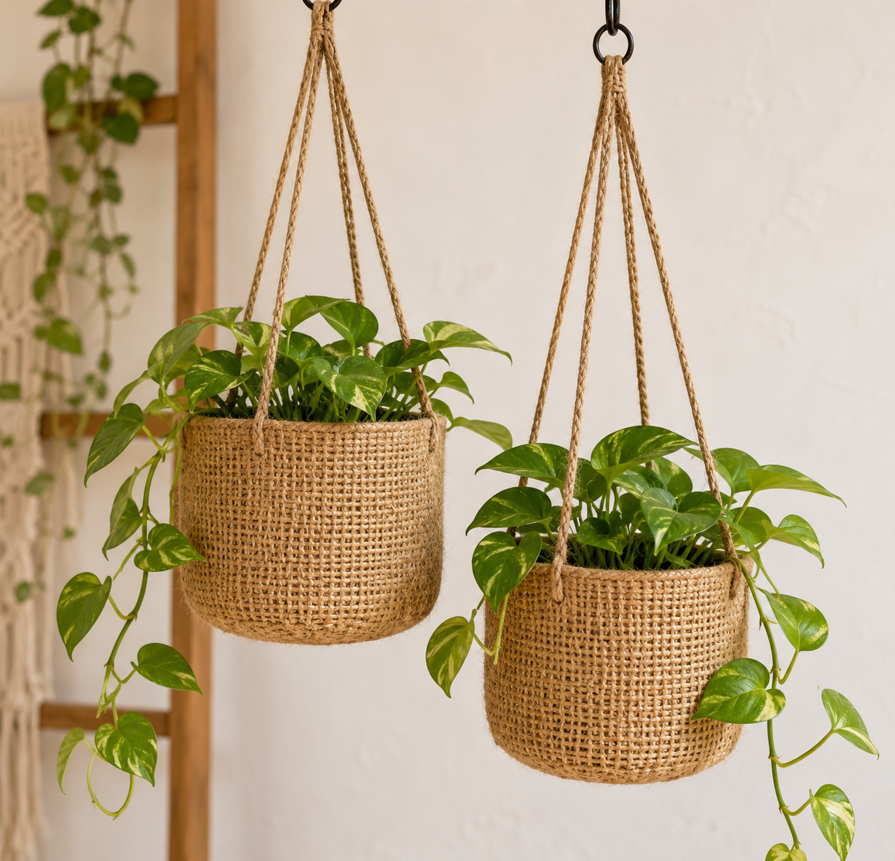 Hanging Jute Planters (Set of 2)