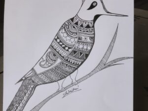Handmade Mandala Art Bird (Woodpecker)