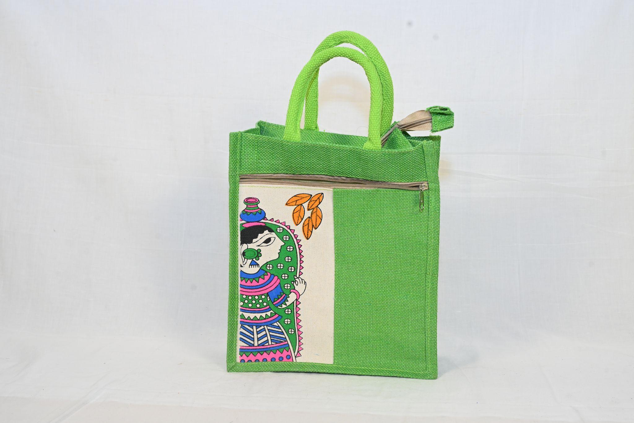 Hand-Painted Jute Bag