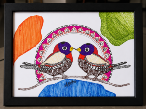 Handmade Mandala Bird Art (Sparrow)