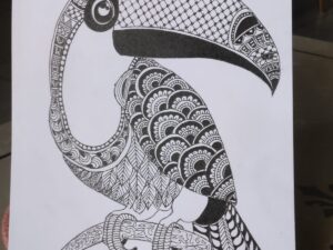Handmade Mandala Bird Art (Toucan)
