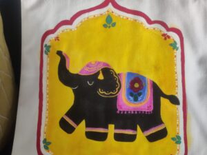 Hand Painted Tote Bag (Elephant Print)
