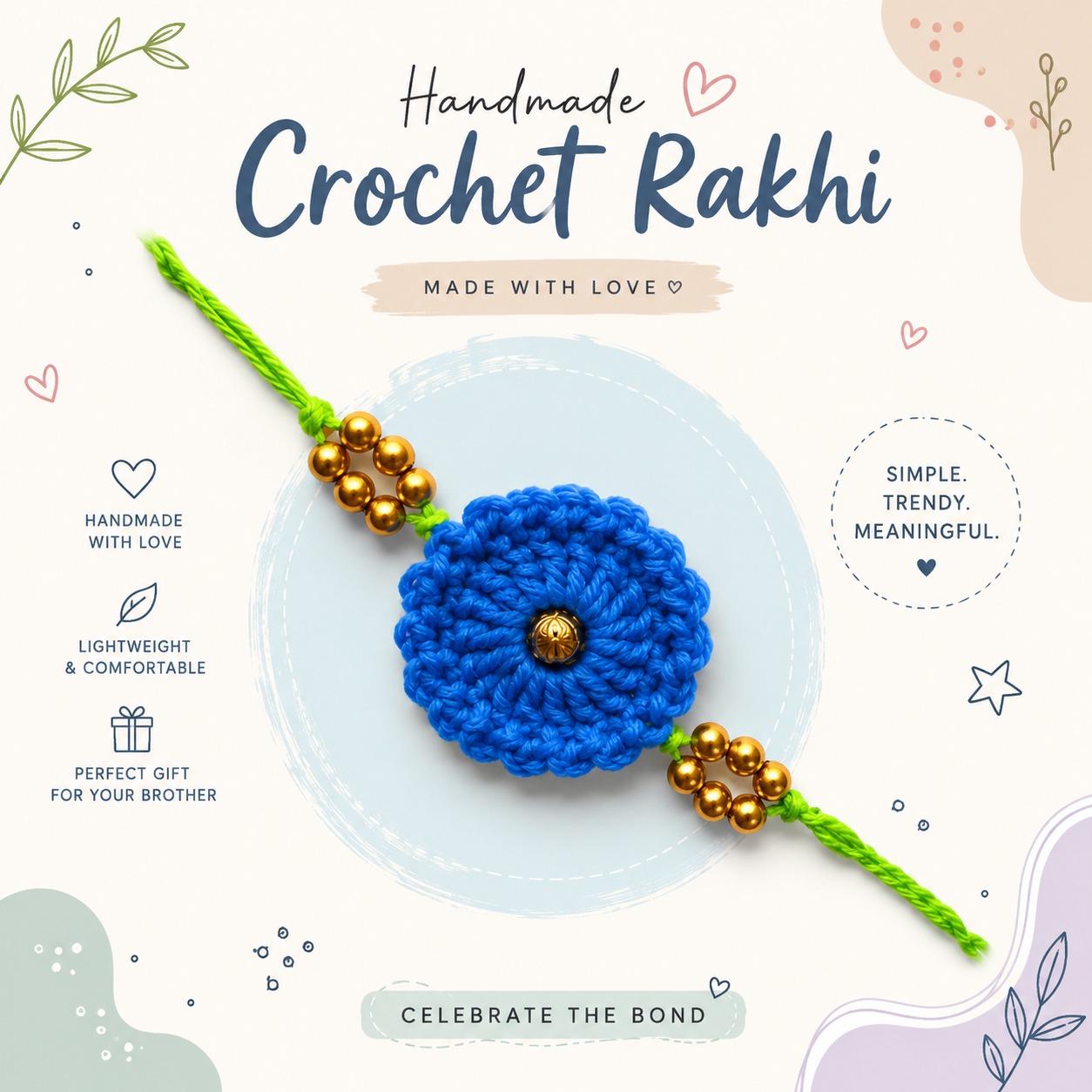 Crochet Rakhi (Blue)