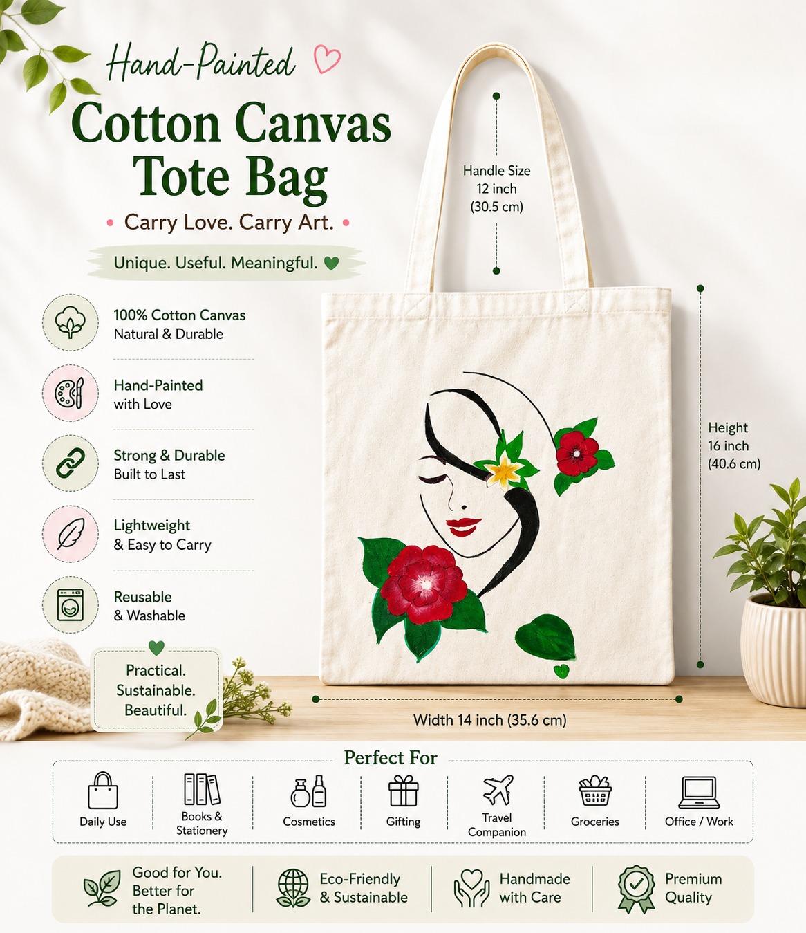 Tote Bag Hand Painted (Women)
